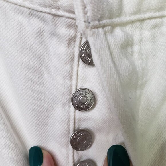 We The Free People Sofia White Cut Off Denim Shorts 27 Distressed Jean - Picture 6 of 9